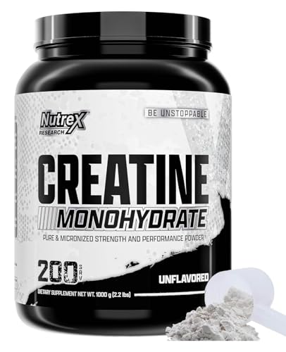 Nutrex Research Creatina Monohidratada Micronizada en Polvo - 200 Porciones (1KG) Suplemento Puro y Sin Sabor para Aumento de Masa Muscular, Fuerza y - imagen 6