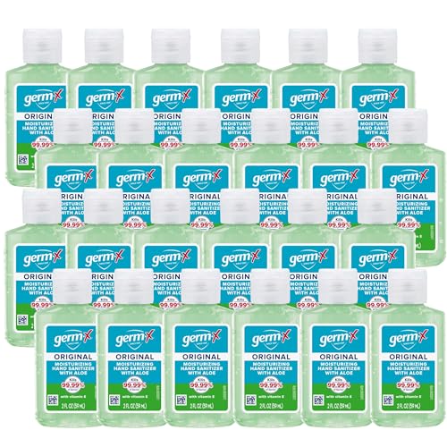 Germ-X Gel Antibacterial Original, 2 Fl Oz (Paquete de 24), Hidratante con Aloe y Vitamina E, Sin Enjuague, Tamaño Mini Ideal para Viajes - imagen 5
