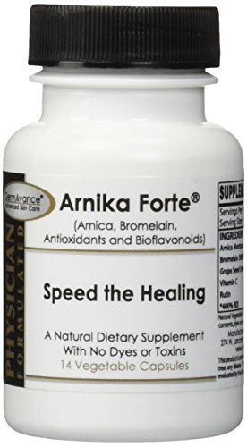 Cápsulas DermAvance Arnika Forte – Reductor de Hinchazón y Moretones Post Cirugía y Tratamientos Estéticos, 1000mg de Arnica y 125mg de Bromelina, 14 - imagen 1