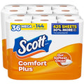 Papel Higiénico Scott ComfortPlus, 36 Mega Rollos (2 Paquetes de 18), 425 Hojas por Rollo, Seguro para Fosas Sépticas, 1 Capa - imagen 1
