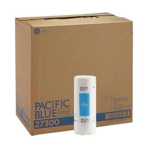 Toallas de papel enrolladas perforadas de 2 capas Pacific Blue Select de Georgia-Pacific Pro, 100 hojas por rollo, 30 rollos por caja, blancas - 27300 - imagen 2