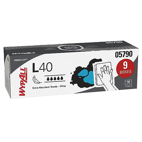 Toallitas WypAll PowerClean L40 Extra Absorbentes (05790), Caja Pop-Up, Paquete de 9 de 100 Hojas (Total 900 Hojas) - imagen 3