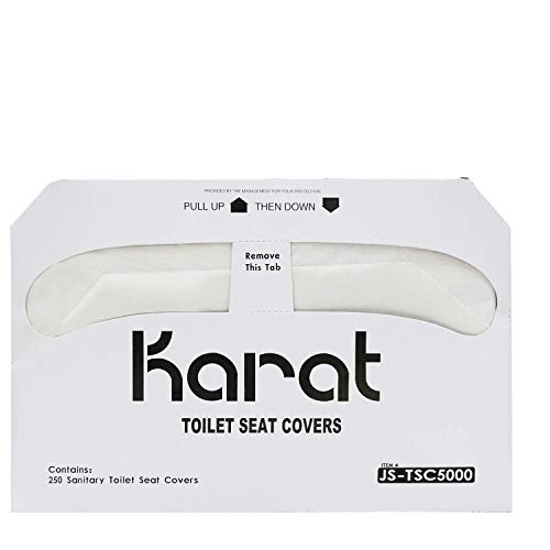Cubiertas Desechables para Asientos de Inodoro Karat – 5000 Hojas de Papel Reciclado, Compatibles con Dispensadores de Medio Doblado para Baños - imagen 2