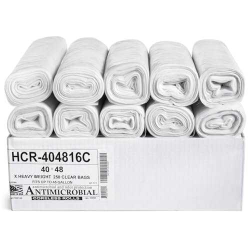 Bolsas de Basura Transparentes Aluf Plastics de 45 Galones 40 x 48 - 16 Micrones, HCR-404816C (Paquete de 1, Total de 250) - imagen 2