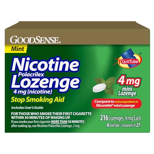 GoodSense Mini Pastillas de Nicotina Polacrilex, 4 mg, Sabor Menta, Ayuda para Dejar de Fumar, 216 Unidades - imagen 3