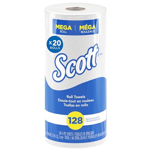 Toallas de Papel de Cocina Scott Profesional, a Granel (41482), con Bolsillos Absorbentes de Secado Rápido, Blancas, Perforadas (128 Hojas/Rollo, 20 - imagen 2