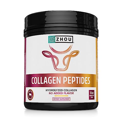 Zhou Colágeno Péptidos - Colágeno Hidrolizado Natural de Res Alimentada con Pasto para Piel, Crecimiento del Cabello, Articulaciones y Huesos - 18 oz - imagen 6