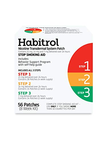 Parches Habitrol para Dejar de Fumar | Sistema Transdérmico de Nicotina | Pasos 1, 2 y 3 (21, 14 y 7 mg) | 56 Parches (Kit de 8 Semanas) - imagen 6
