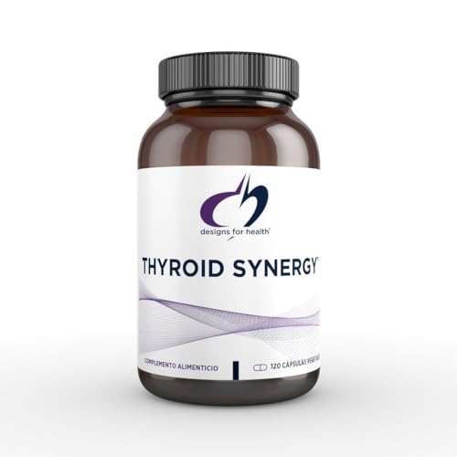 Diseños para la Salud Thyroid Synergy - Suplemento de Apoyo para Tiroides con Yodo, Ginseng Americano, Selenio, Zinc + Manganeso - Vitaminas Veganas - imagen 2