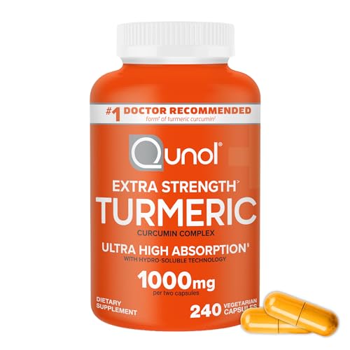 Suplemento de Cúrcuma Qunol, 1000mg con Ultra Alta Absorción, Cápsulas de Fuerza Extra para Soporte Articular, 240 Contenidos - imagen 2
