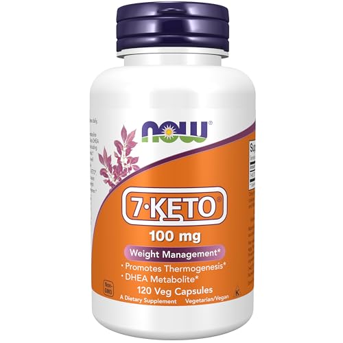 NOW Suplementos, 7-Keto (DHEA Acetato-7-uno) 100 mg, Control de Peso*, 120 Cápsulas Veganas - imagen 3