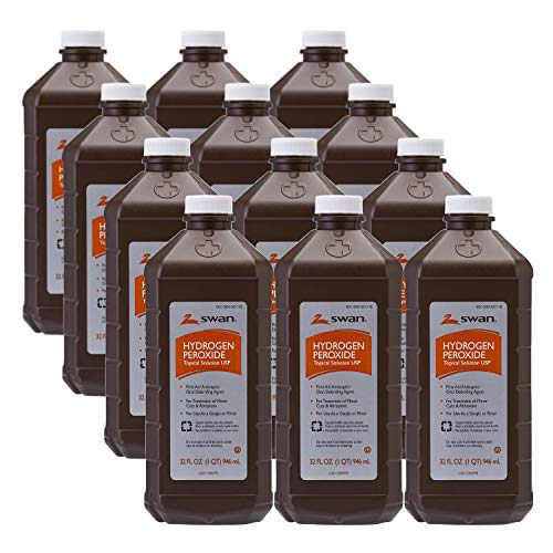Solución Tópica de Peróxido de Hidrógeno 3% Swan, Antiséptico de ros Auxilios, 32 Oz (Paquete de 12), 384 Oz en Total - imagen 4