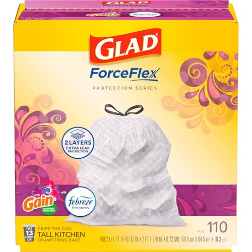 Bolsas de Basura Glad ForceFlex para Cocina, 13 Gal, Aroma Gain Moonlight Breeze, 110 Piezas, Empaque Puede Variar - imagen 5