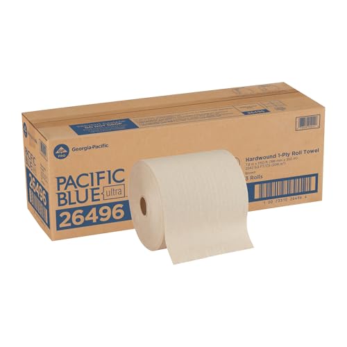 Rollos de Toalla de Papel Reciclado de Alta Capacidad Georgia-Pacific Pacific Blue Ultra de 8 (26496); Marrón; 150 Pies Lineales por Rollos; 3 Rollos - imagen 2