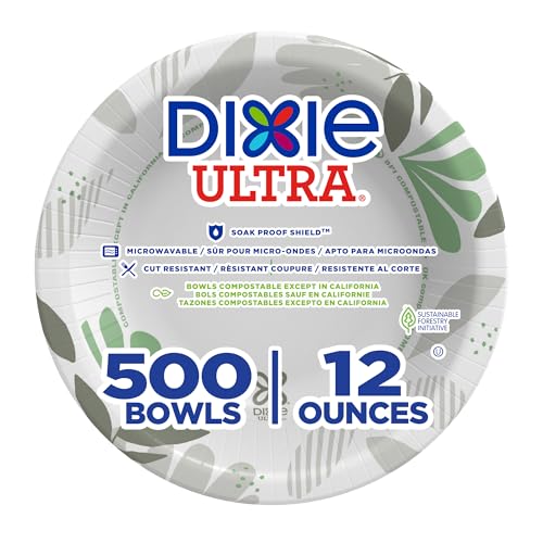 Tazones de Papel Dixie Ultra de 12 oz, Diseño Pathways, 500 Piezas (125 Tazones Desechables por Paquete, 4 Paquetes por Caja), SXB12WS - imagen 4