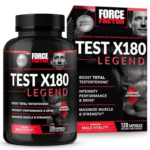 Force Factor Test X180 Legend Aumentador de Testosterona para Hombres, Suplemento para Construir Músculo y Fuerza, 120 Cápsulas - imagen 3
