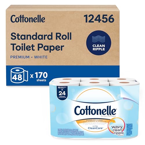 Papel Higiénico Cottonelle Profesional, Ultra CleanCare, Textura Ripple Limpia, Blanco, 48 Rollos (170 Hojas c/u, Total 8,160 Hojas) - imagen 1