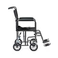 Silla de Ruedas de Transporte Plegable de Acero Medline, 19 Pulgadas, con Reposapiés Desmontables, Estructura Negra, Tapizado Negro - imagen 1