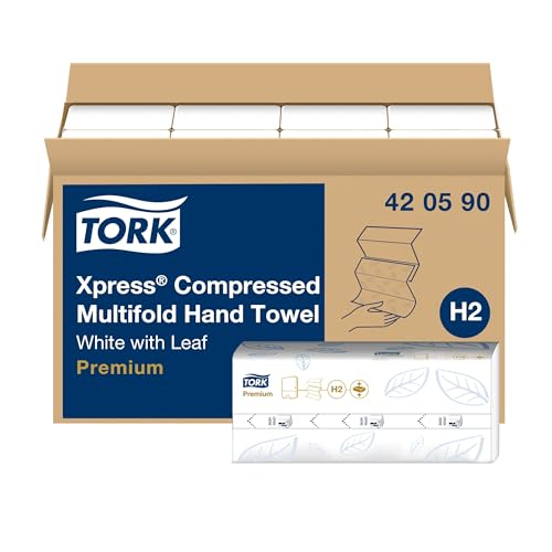 Toalla de Mano Multicapa Comprimida Tork Xpress H2 Blanca, Premium, Suave y Absorbente, 12 Paquetes de 200 Hojas, 420590 - imagen 4