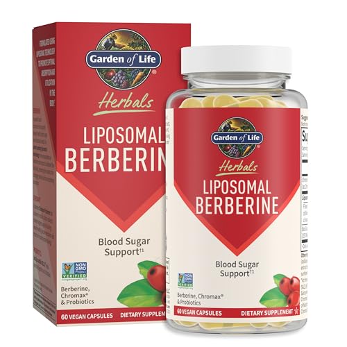 Garden of Life Berberina Liposomal y Picolinato de Cromo para Azúcar en Sangre Saludable, Metabolismo de Glucosa y Colesterol, 30 Porciones, Sin GMO, - imagen 1