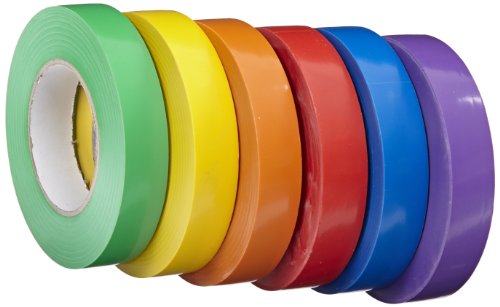Cinta de Gimnasio de Vinil School Specialty - Paquete Escolar - 1 pulgada x 60 yardas - Set de 6 - Colores Variados - imagen 4