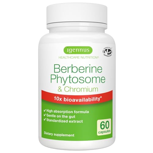 Igennus Suplemento de Berberina Fitósoma 550mg y Picolinato de Cromo, 10x Absorción, Control de Glucosa, 60 Cápsulas Veganas - imagen 2