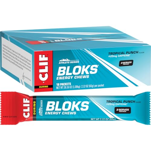 CLIF BLOKS - Sabor Tropical Punch con Cafeína - Galletas Energéticas - No GMO - A base de Plantas - Combustible Rápido para Ciclismo y Correr - 2.12 - imagen 5