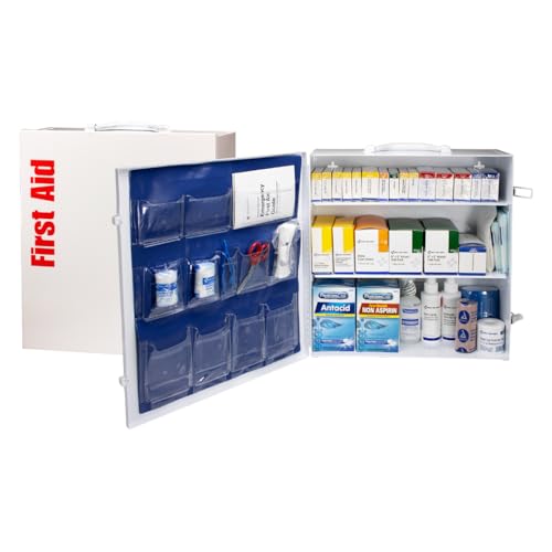 Kit de ros Auxilios First Aid Only 90575, 3 Estantes, Cumple con ANSI B+ y OSHA, para 100-150 Personas, Gabinete Metálico con 676 Piezas - imagen 5
