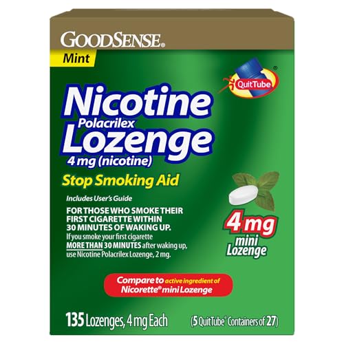 GoodSense Mini Pastillas de Nicotina Polacrilex, 4 mg, Sabor Menta, Ayuda para Dejar de Fumar, 135 Contenidos - imagen 3