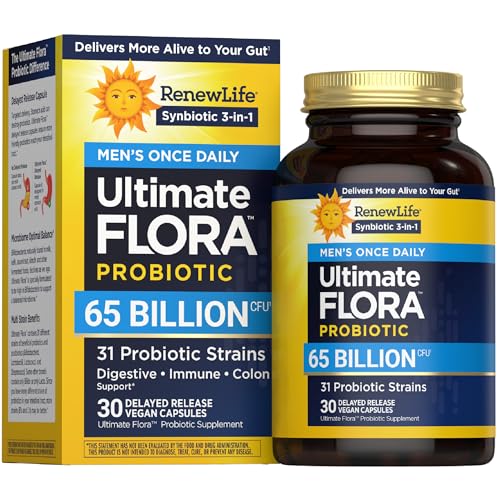 Renew Life Ultimate Flora Probióticos para Hombres 65 Mil millones CFU Cápsulas Veganas de Liberación Retardada | Salud Digestiva e Inmunológica | - imagen 2