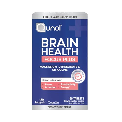 Qunol Brain Health Focus Plus, Magnesio L-Treonato y Citicolina, Ingredientes Clínicamente Probados para Mejorar la Concentración, 60 Cápsulas - imagen 2