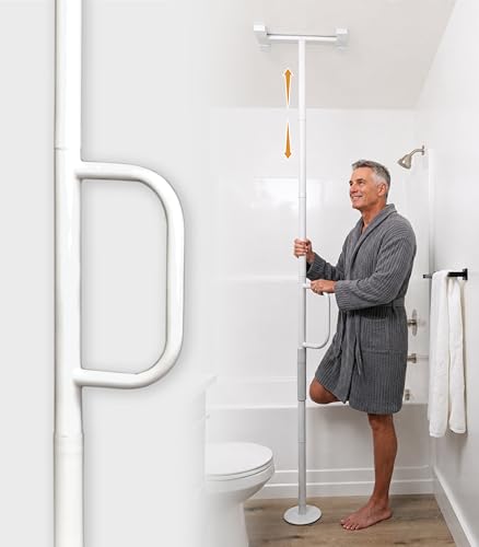 Barra de Agarre Vertical Stander de Mano Única, Montaje sin Taladro, Soporte para Personas Mayores, Seguridad en el Baño y Asistencia en la Cama, - imagen 5