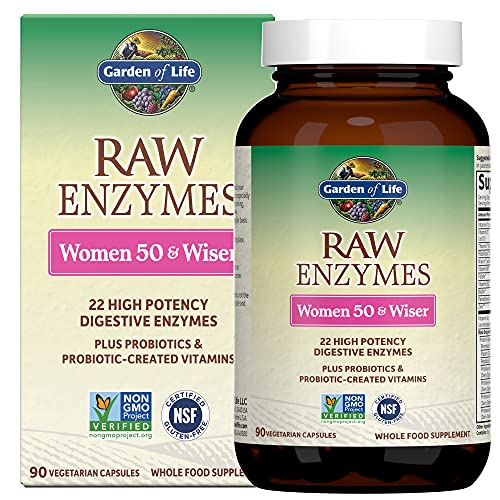 Garden of Life 22 Enzimas Digestivas para Mujeres de 50 Años en Adelante con Bromelina, Papaína y Lactasa, Probioticos y Vitaminas B12, Biotina y - imagen 3