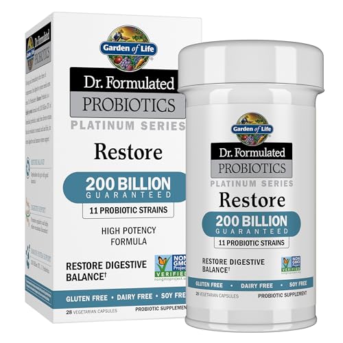 Garden of Life Dr. Formulated Probióticos Platinum Series Restore 200 Mil Millones CFU, Alta Potencia, Vegano, Sin OGM, Sin Gluten ni Lácteos, 28 - imagen 2