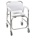Silla de Ducha Rodante DMI, Silla de Comedor y Transporte, Capacidad de 250 Lb, Marco de Aluminio, Blanca, Elegible para FSA, Ideal para Personas con - imagen 1
