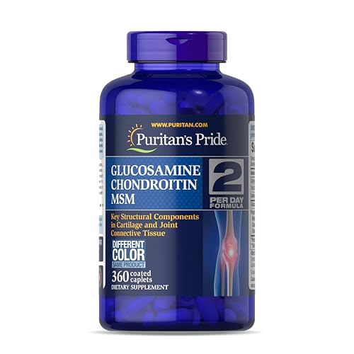 Suplemento Dietético Puritan's Pride Glucosamina, Condroitina y MSM para la Salud Articular, Suministro para 6 Meses, 360 Tabletas Recubiertas - imagen 4