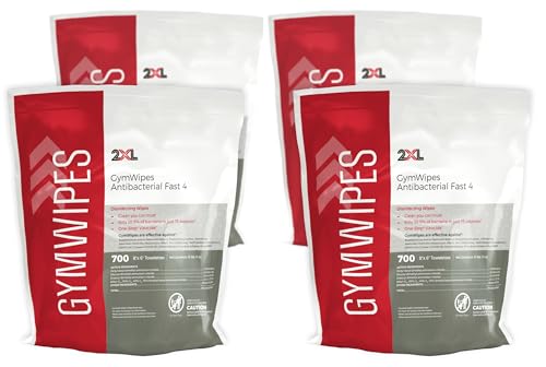 Toallitas Antibacteriales GymWipes de 2XL Corporation, Recarga de Cubeta, 4 Rollos (Paquete de 4) - Limpia, Desodoriza y Elimina Bacterias, Virus y - imagen 4