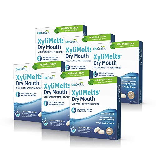 Oracoat XyliMelts para Boca Seca - Discos Hidratantes Adherentes, Sin Azúcar con Xilitol, 40 Piezas - Paquete de 6, Sabor Menta Suave, Alivio de 8 - imagen 2