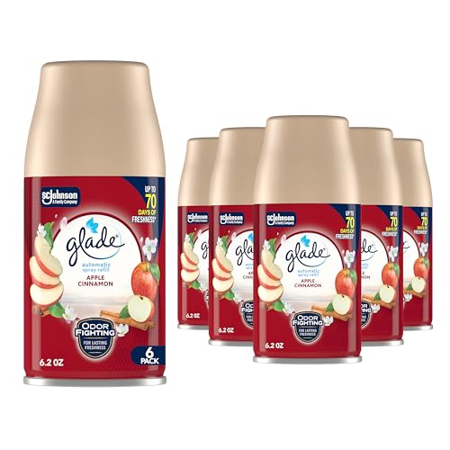 Recarga de Spray Automático Glade, Manzana y Canela, Ambientador Aromático para el Hogar y Baño, 6.2 Oz, Paquete de 6 - imagen 3