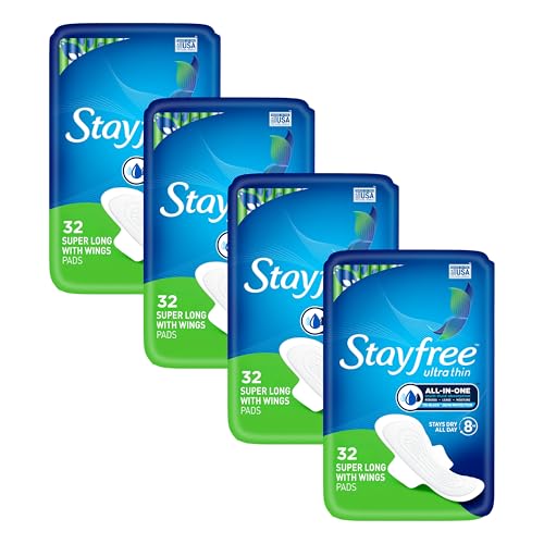 Toallas Sanitarias Stayfree Ultra Delgadas Súper Largas con Alas para Mujeres, Protección y Absorción Confiable, 32 Piezas - Paquete de 4 - imagen 2