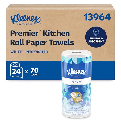 Toallas de Papel de Cocina Kleenex Professional Premier, Paquete Grande (13964), Suavidad Tipo Tela, Blancas (70 Hojas/Rollo, 24 Rollos/Caja, Total - imagen 1