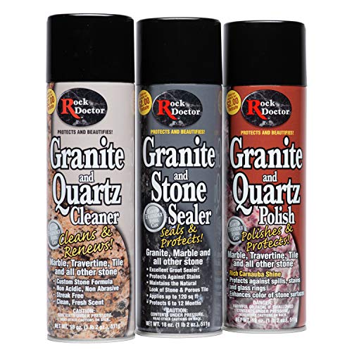 Kit de Cuidado para Granito y Cuarzo Rock Doctor, Combo de Mantenimiento de 3 Piezas – Limpia y Renueva Mármol, Travertino, Azulejos y Más, Paquete - imagen 5