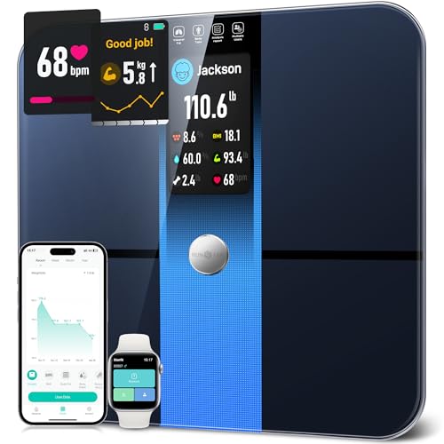 Báscula Digital Inteligente RunStar para Peso Corporal, Pantalla TFT a Color de 3.5, Analizador de Composición Corporal, Sincronización con APP, 400lb - imagen 5