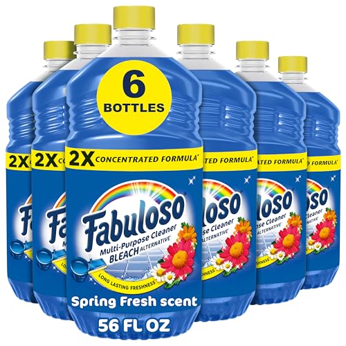 Fabuloso Limpiador Multiusos 2X, Alternativa a la Lejía, Limpiador de Pisos Sin Enjuague, Frescura Duradera, Aroma a Primavera, 56 fl oz - imagen 1