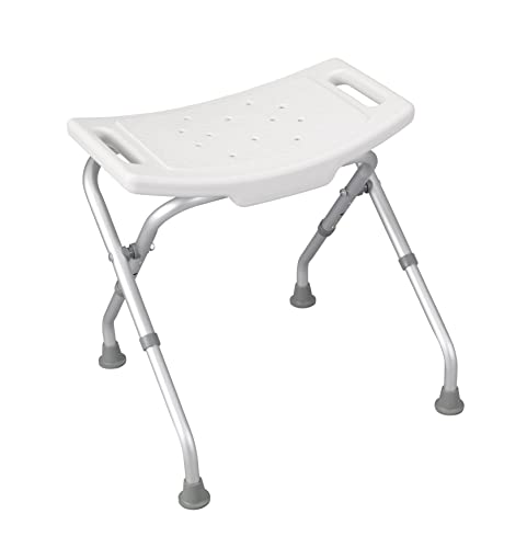 Silla de Ducha Plegable Drive Medical 12486, Banco de Baño con Agujeros de Drenaje y Asas, Soporta Hasta 300 Libras, Color Blanco - imagen 1