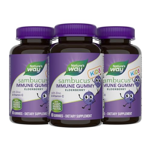 Gomitas Inmunológicas para Niños Nature's Way Sambucus con Extracto de Saúco Negro, Vitamina C y Zinc, 60 Gomitas (Paquete de 3) - imagen 1