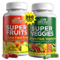 Suplemento de Frutas y Verduras Country Farms, 180 Cápsulas de Frutas y 180 de Verduras, Ricos en Superalimentos y Antioxidantes, 60 Porciones - imagen 1