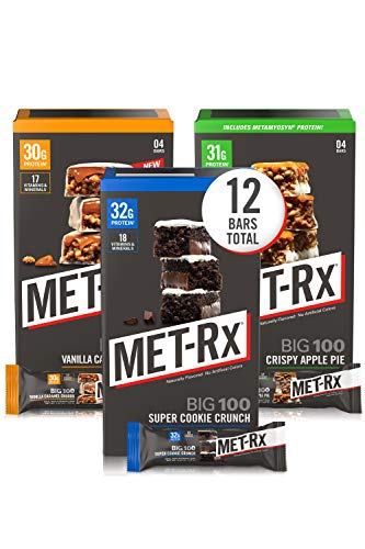 Barra de Proteína MET-Rx Big 100 Colossal Paquete Variado, Sabor Super Cookie Crunch, Caramelo de Churro y Pastel de Manzana, 12 Piezas - imagen 5