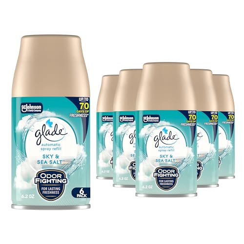 Recarga de Spray Automático Glade, Aroma Cielo y Sal Marina, Ambientador para Hogar y Baño, 6.2 Oz, Paquete de 6 - imagen 3