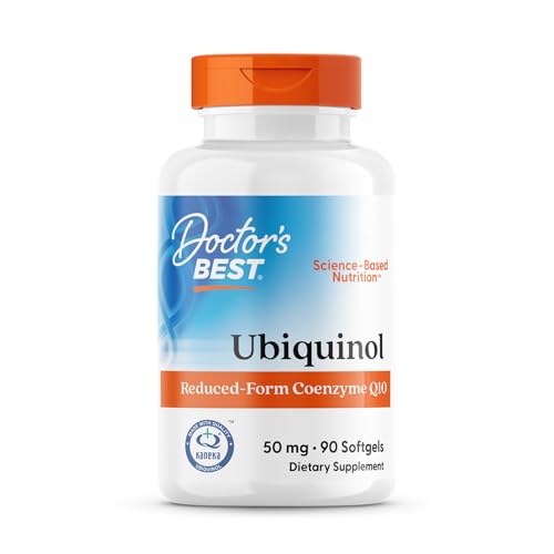 Suplemento Kaneka Ubiquinol de Doctor's Best 50 mg para Hombres y Mujeres - CoQ10 Antioxidante y Salud Cardiaca, No GMO, Sin Gluten, 90 Softgels - imagen 1